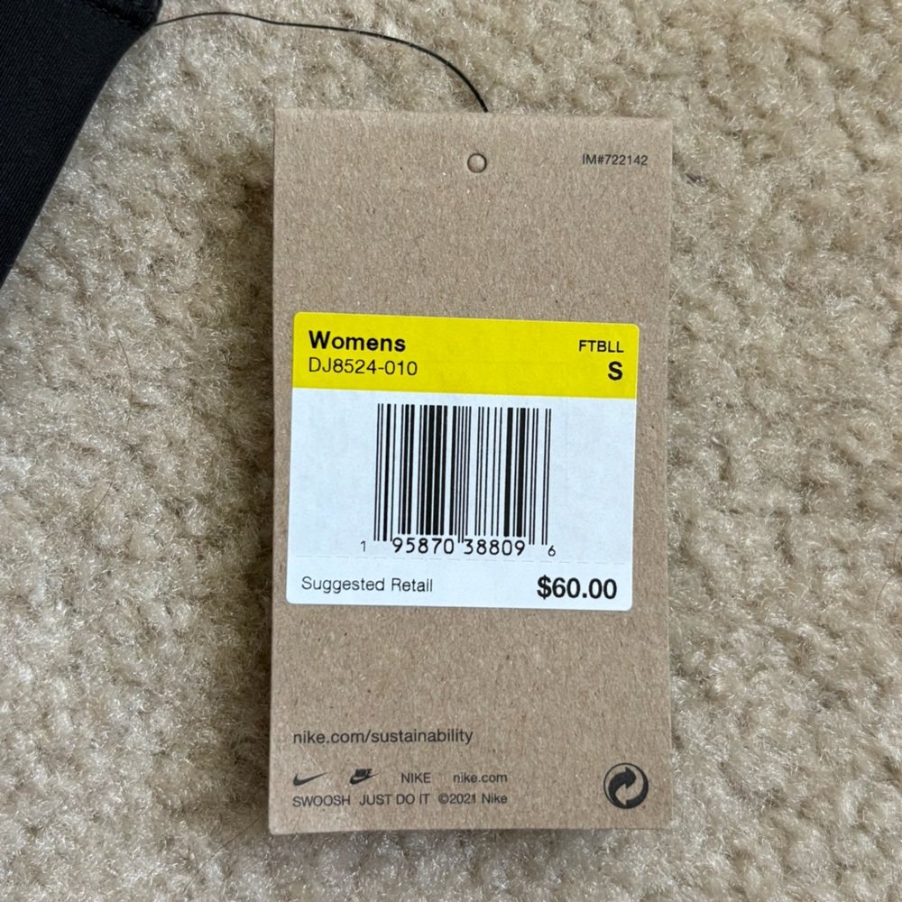 Nike Black High-Waist Leggings with White Swoosh - Picture 3 of 3